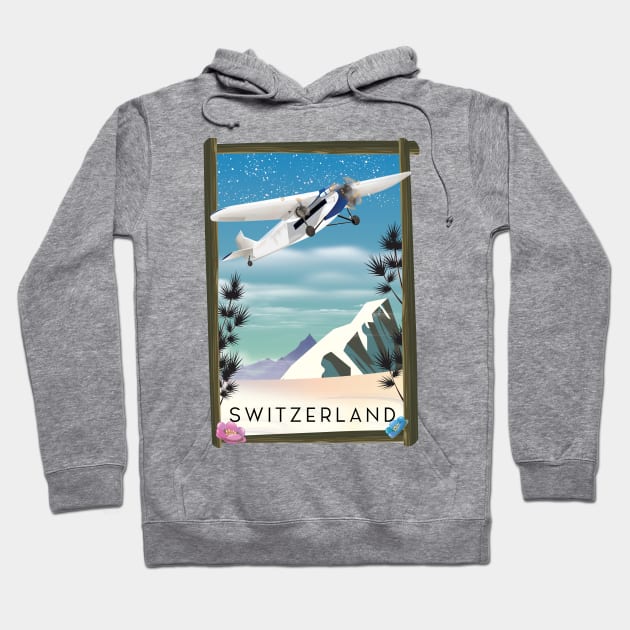 Switzerland travel poster Hoodie by nickemporium1